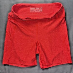 Outdoor Voices Red Heathered High‎ Waisted Biker Shorts XS Athletic Yoga Gym